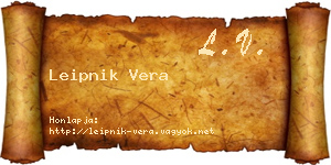 Leipnik Vera névjegykártya